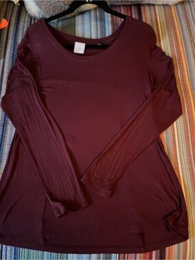 CAbi Long Sleeve Serenity Top in Deep Burgundy